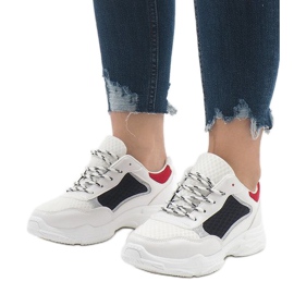 Pantofi sport la modă multicolori YM-31 Negru alb roșu 1