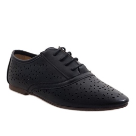 Pantofi de jazz ajurati Oxford negri 3 negru 1
