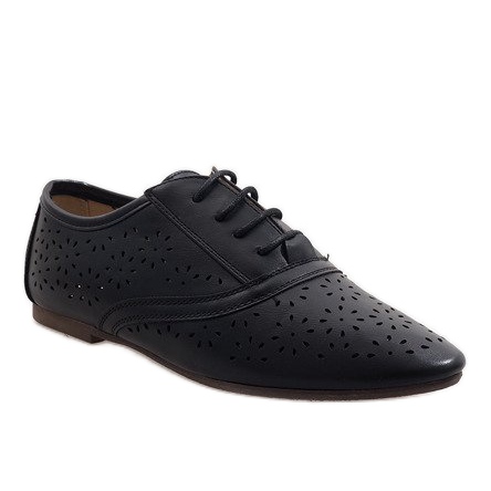 Pantofi de jazz ajurati Oxford negri 3 negru 1