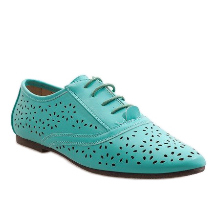 Pantofi jazz de menta ajurati Pantofi Oxford 3 verde 1