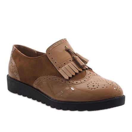 Pantofi jazz camel pantofi de piele întoarsă TL-63 maro 1