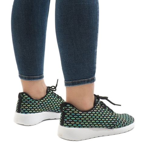 Pantofi sport negri 619 negru multicolor 1