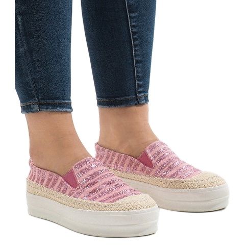 Adidași cu espadrile roz pe platforma GH001 1