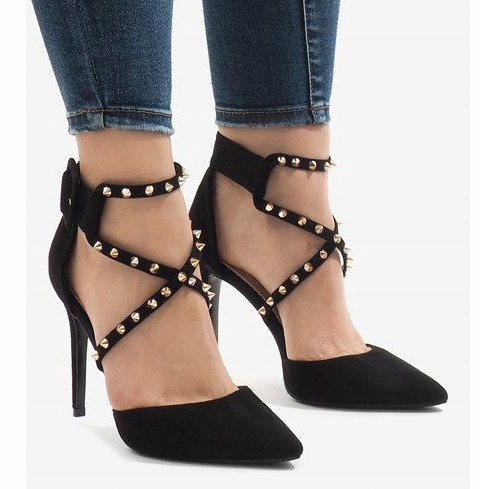 Tocuri înalte din piele intoarsa GH11547 negru 2