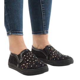 Adidași din dantelă neagră HC233 negru 1