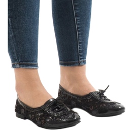 Adidași din dantelă neagră HC236 negru 1 Adidași din dantelă neagră HC236 negru 1