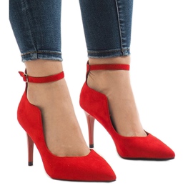 Cizme roșii pe toc B-54 roșu 1 Cizme roșii pe toc B-54 roșu 1