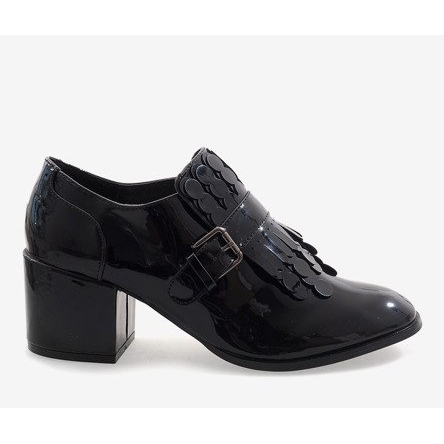 Cizme cu toc înalt lacuit negru PZY-02 2