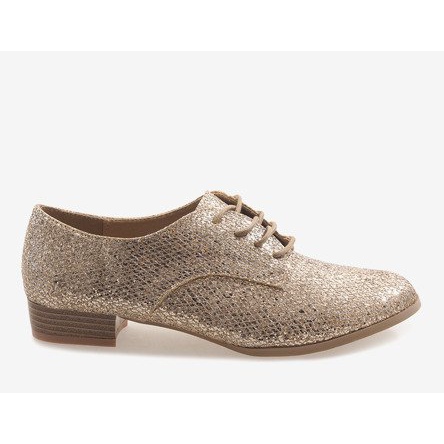 Pantofi cu cordon G086 aurii de aur 2