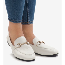 Mocasini albi de la balerini YJX001-9 2