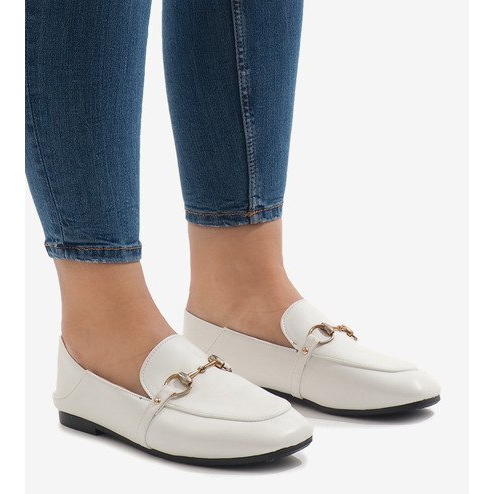 Mocasini albi de la balerini YJX001-9 1 Mocasini albi de la balerini YJX001-9 1