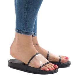Papuci negri transparenti 815 negru 1