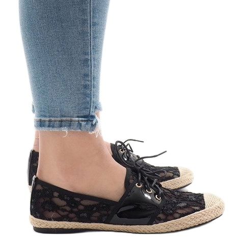 Pantofi de jazz ajurati negri YW-888 negru 1