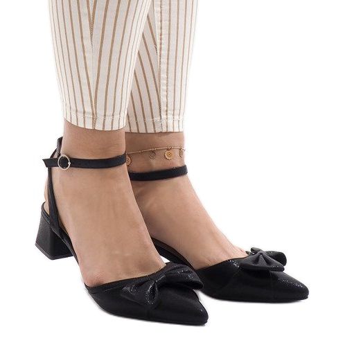 Sandale negre cu toc înalt 1702-2 negru 1