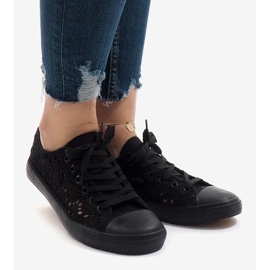 Adidași din dantelă neagră RL-673 negru 2 Adidași din dantelă neagră RL-673 negru 2