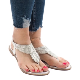 Sandale argintii decorate cu JN1359-2 gri 1 Sandale argintii decorate cu JN1359-2 gri 1