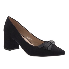 Tocuri înalte din piele intoarsa 7075-P negru 1