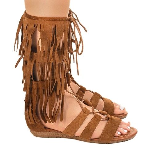 Sandale plate gladiator maro D-41 1 Sandale plate gladiator maro D-41 1