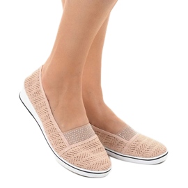 Adidași roz cu dantelă pe pană ZH-4 2