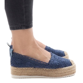 Adidași cu espadrile albastre pe platforma 7801-P albastru 1