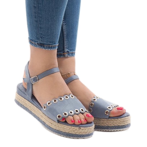 Sandale albastre pe platforma 99-46 albastru 2