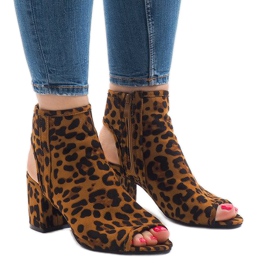 Sandale leopard cu partea superioară C-7226 maro 1