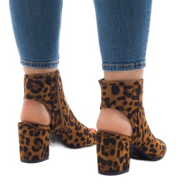 Sandale leopard cu partea superioară C-7226 maro 3