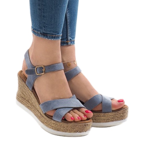 Sandale cu toc albastru XL104 1