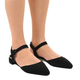 Sandale negre de balerină 77-100 negru 1