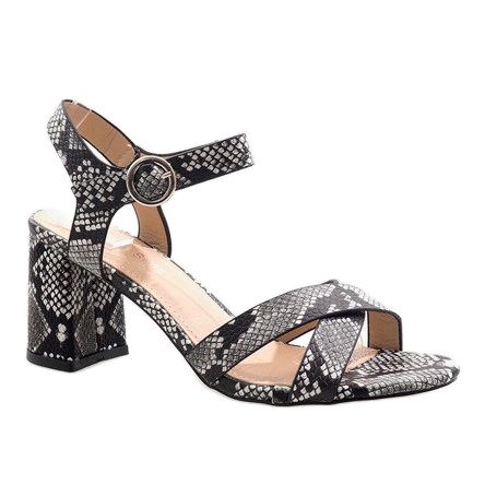 Sandale de șarpe pe piele de căprioară X-116 negru multicolor 1