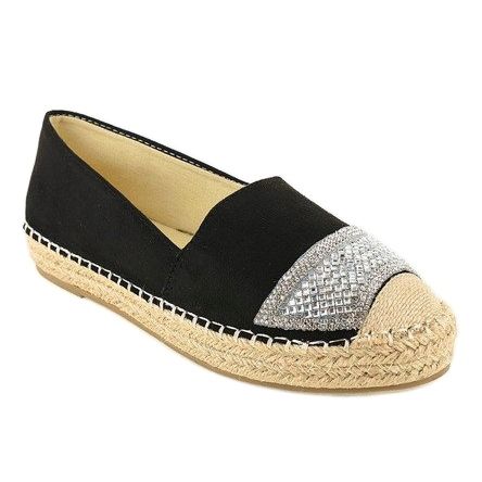 Adidași negri, espadrile pe platforma 180-6 negru 1