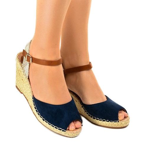 2895. Sandale cu toc albastru marin negru 1