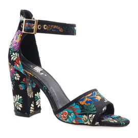 Sandale negre pe stâlp 77-14 negru 1