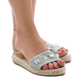 Papuci verzi cu știfturi 7087 multicolor verde 1