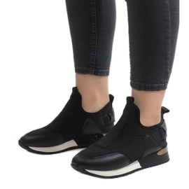 Adidași negri din Lycra R-403 alb negru 1