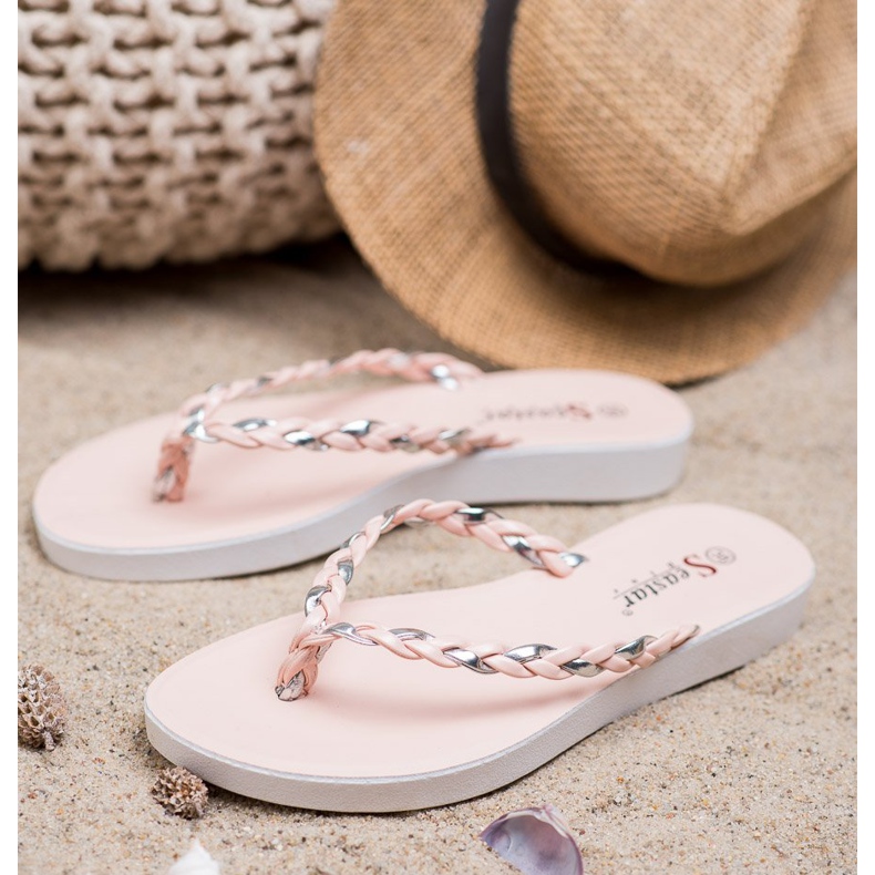 Seastar Flip-flops împletite roz 2