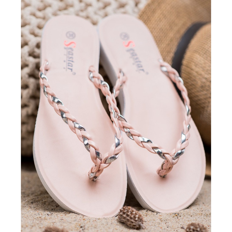 Seastar Flip-flops împletite roz 1