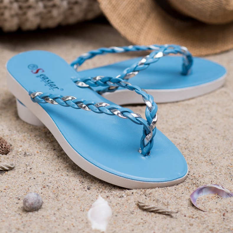 Seastar Flip-flops albastru împletit 1