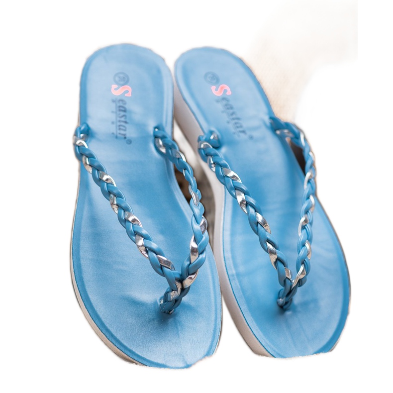 Seastar Flip-flops albastru împletit 2