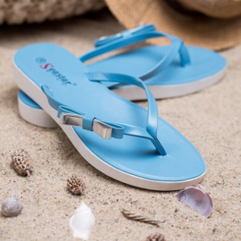 Seastar Flip-flops With A Bow albastru 4