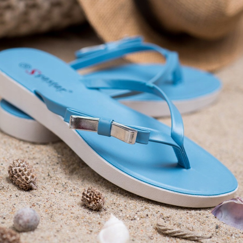 Seastar Flip-flops With A Bow albastru 1