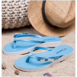 Seastar Flip-flops With A Bow albastru 3