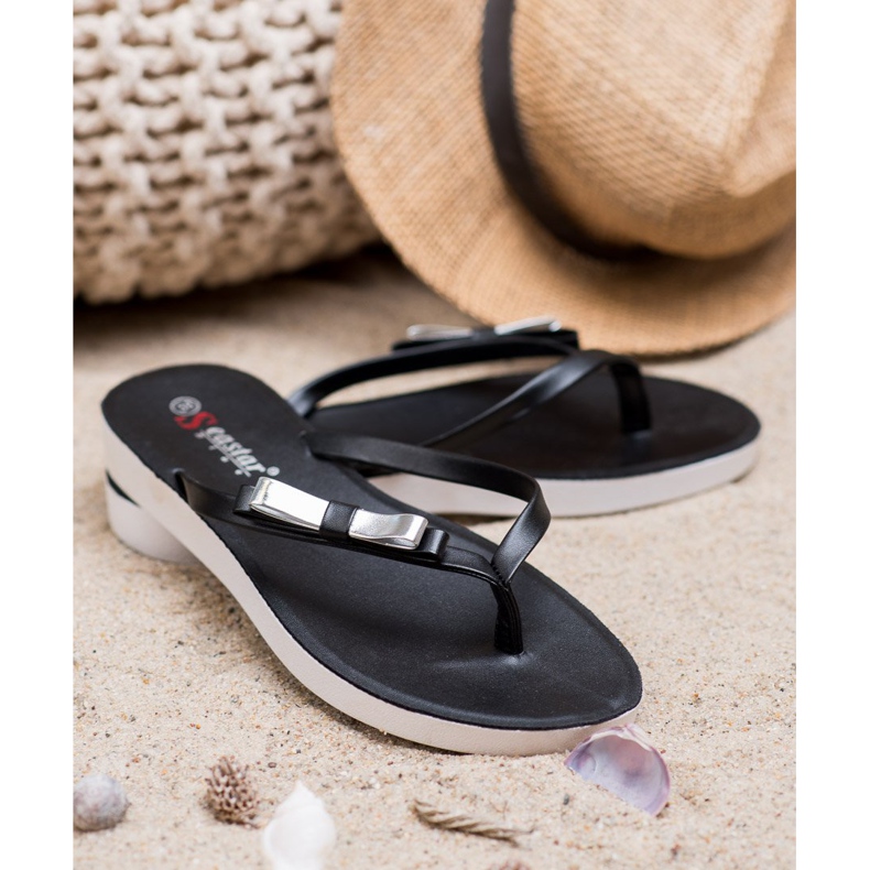 Seastar Flip-flops With A Bow negru 1
