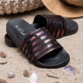 Weide Papuci Cu Sclipici negru 1