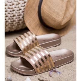 Weide Papuci Cu Sclipici galben 2