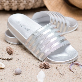 Weide Papuci Cu Sclipici gri 1 Weide Papuci Cu Sclipici gri 1