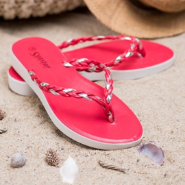 Seastar Flip-flops împletite roșii roșu 1