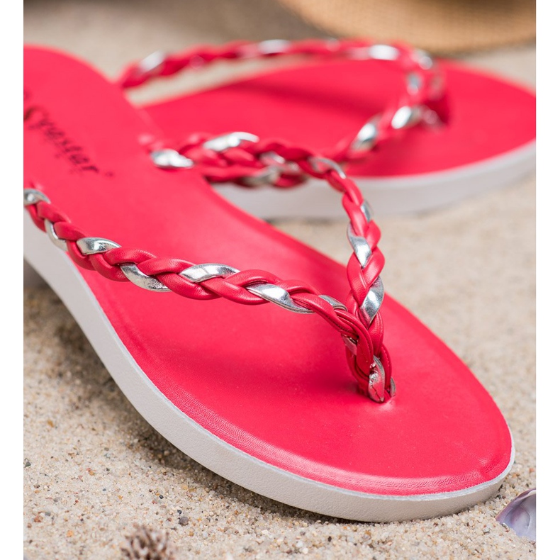 Seastar Flip-flops împletite roșii roșu 2