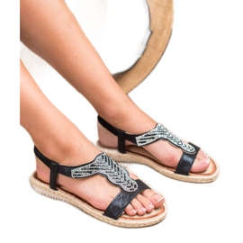 Emaks Espadrile Slip On Sandals negru 2