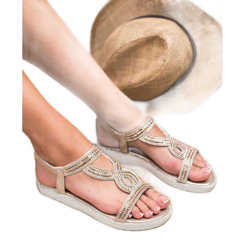 SHELOVET Sandale Slip-On Wedge galben 2